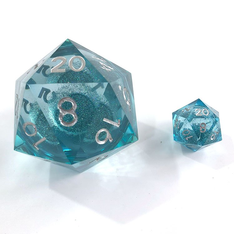 Custom Large Liquid Core Dice Resin Bulk Big Size 55mm D20 Dice