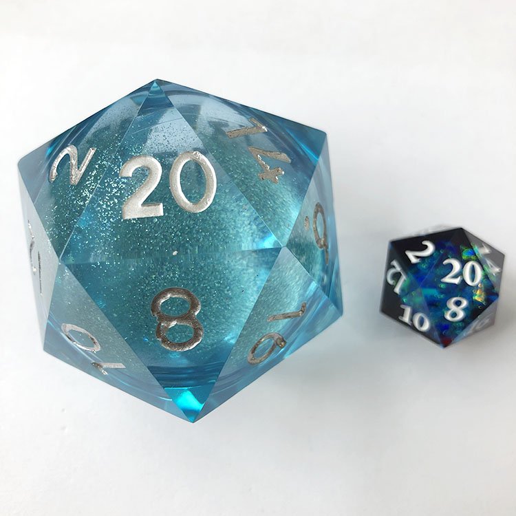 Custom Large Liquid Core Dice Resin Bulk Big Size 55mm D20 Dice