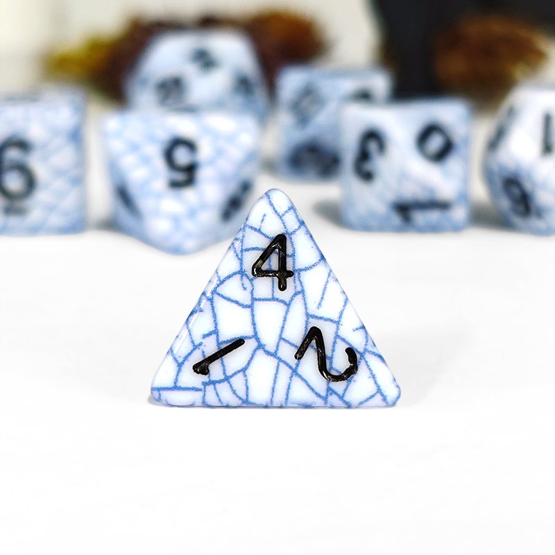 Polyhedral DnD Blue Color Dice 7pcs Set inclusion dice for DND