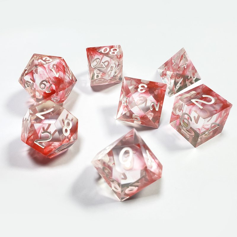 7 Pcs Polyhedral Colorful Transparent Plastic Role Playing Games Dnd RPG Resin Dice