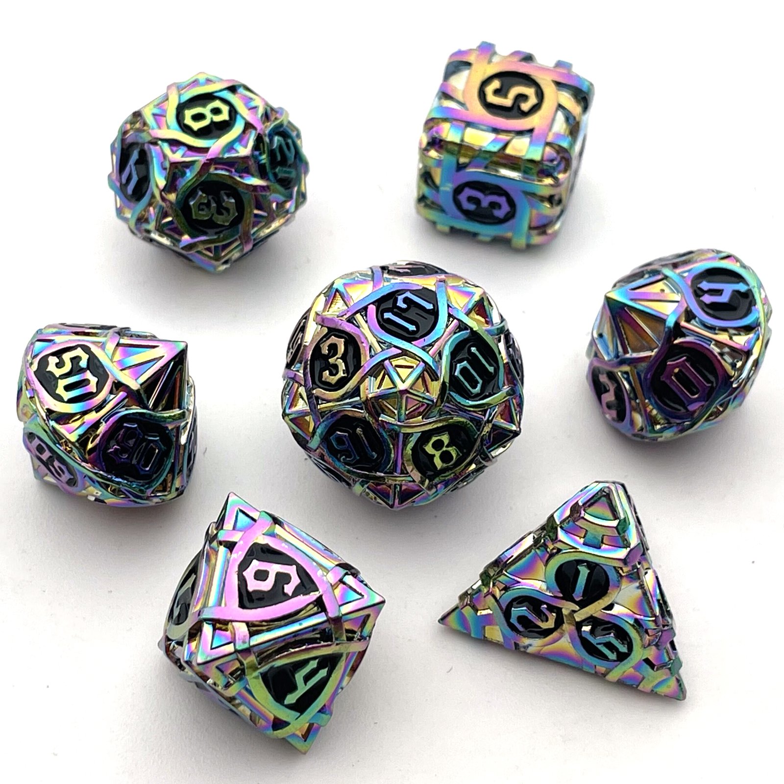 Metal Zongzi Dice RPG Dungeons & Dragons DND Multi-sided number D6 board game dice