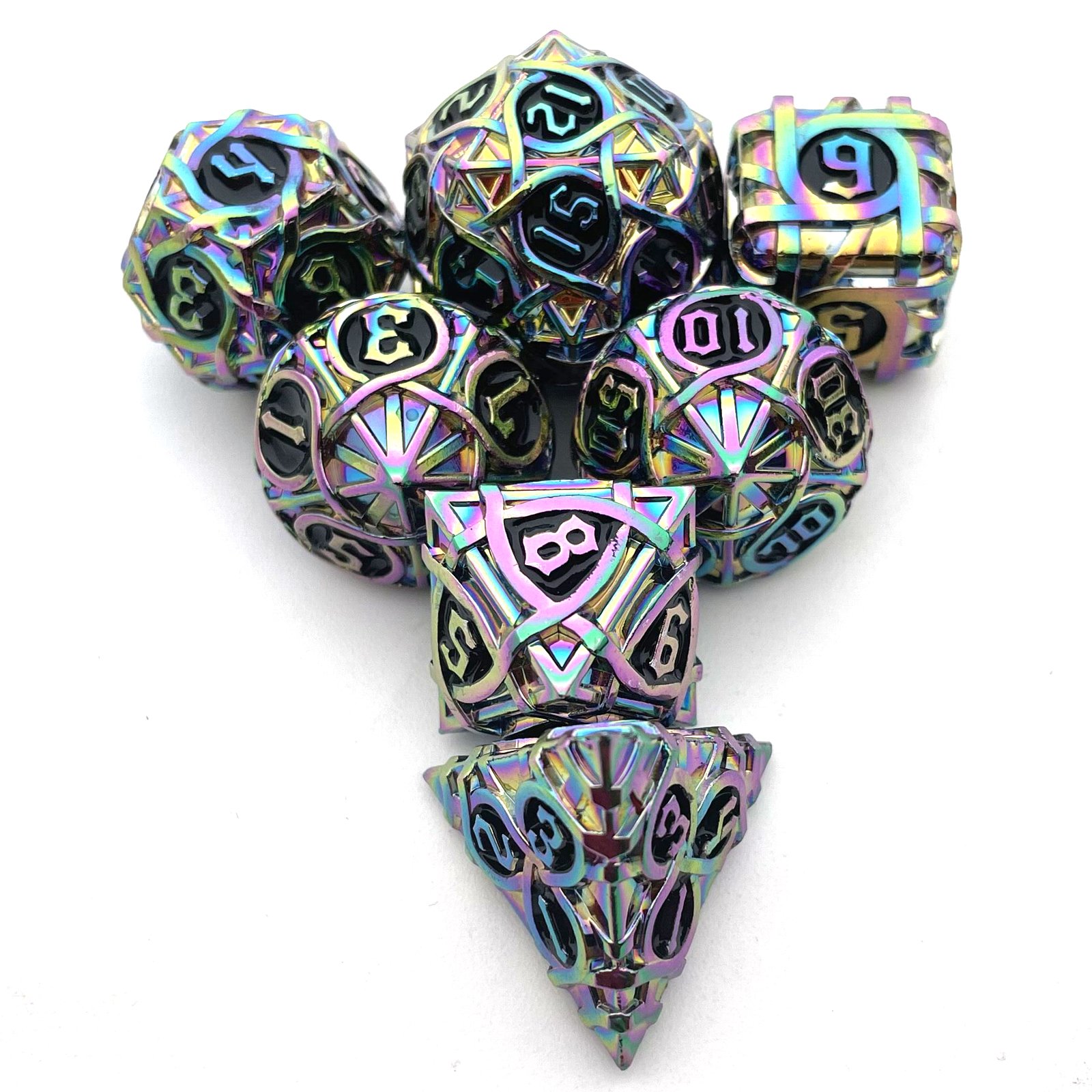 Metal Zongzi Dice RPG Dungeons & Dragons DND Multi-sided number D6 board game dice