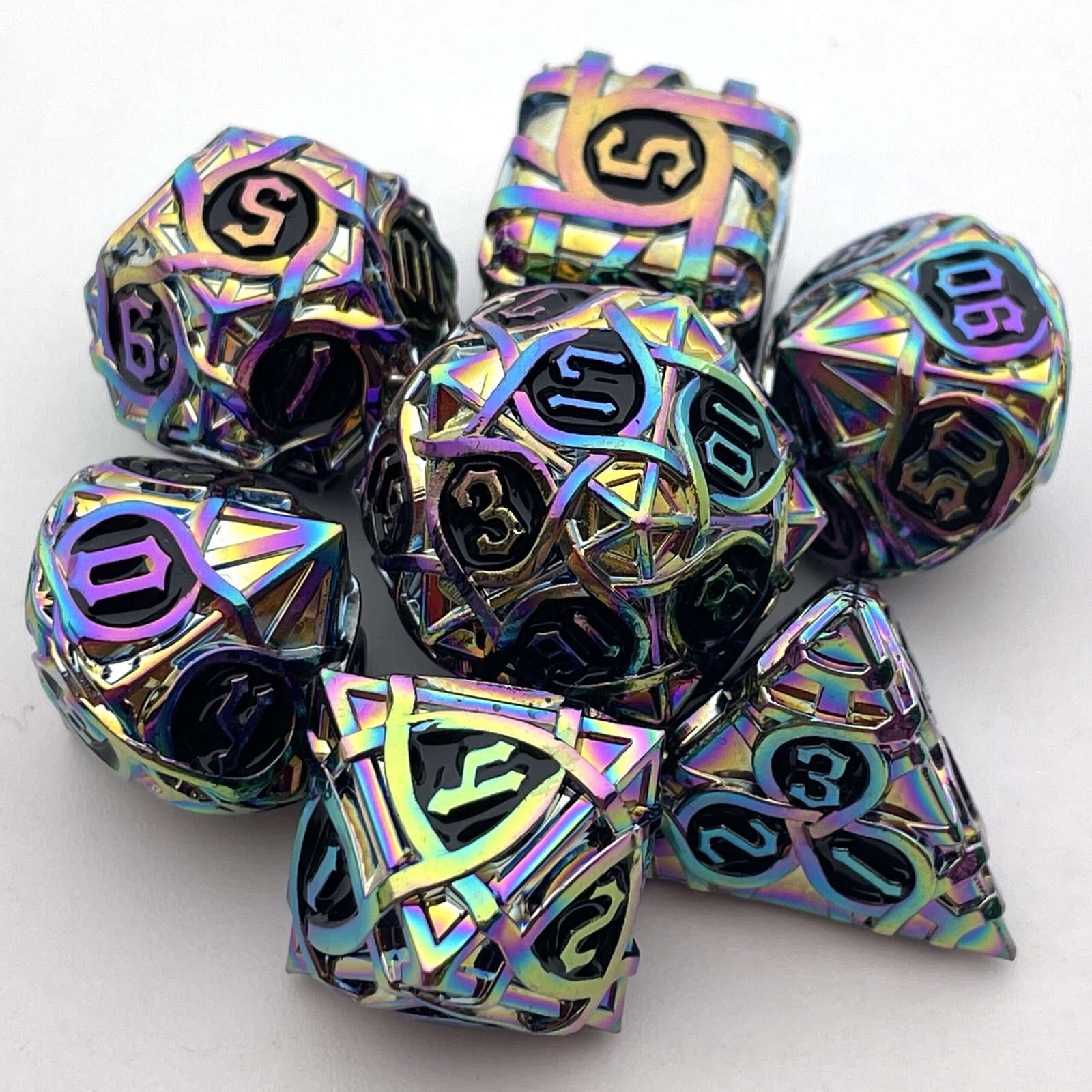 Metal Zongzi Dice RPG Dungeons & Dragons DND Multi-sided number D6 board game dice