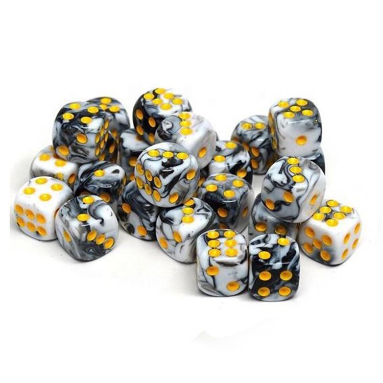 Factory Wholesale Acrylic Double Color D6 12mm Black Dice for Farkle Dice Game