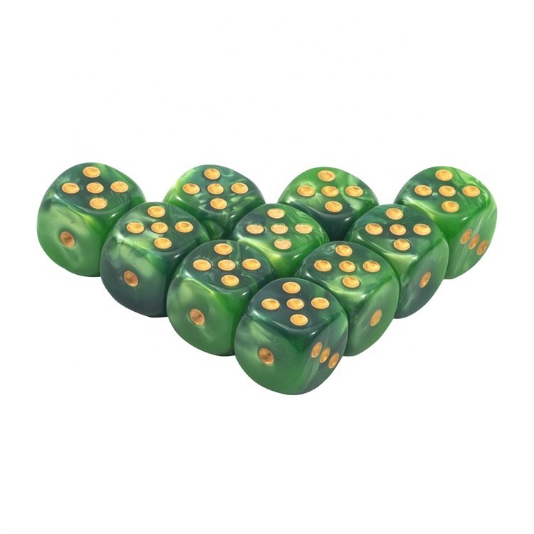 Factory Wholesale Acrylic Double Color D6 12mm Black Dice for Farkle Dice Game