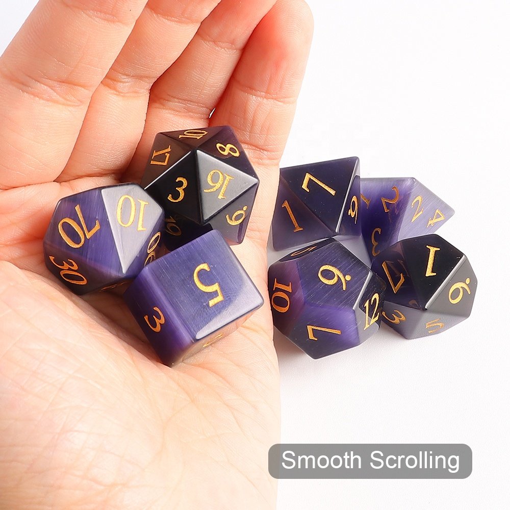 Bulk Dice Wholesale Purple Cat's Eye Glass Role-playing Game Dice