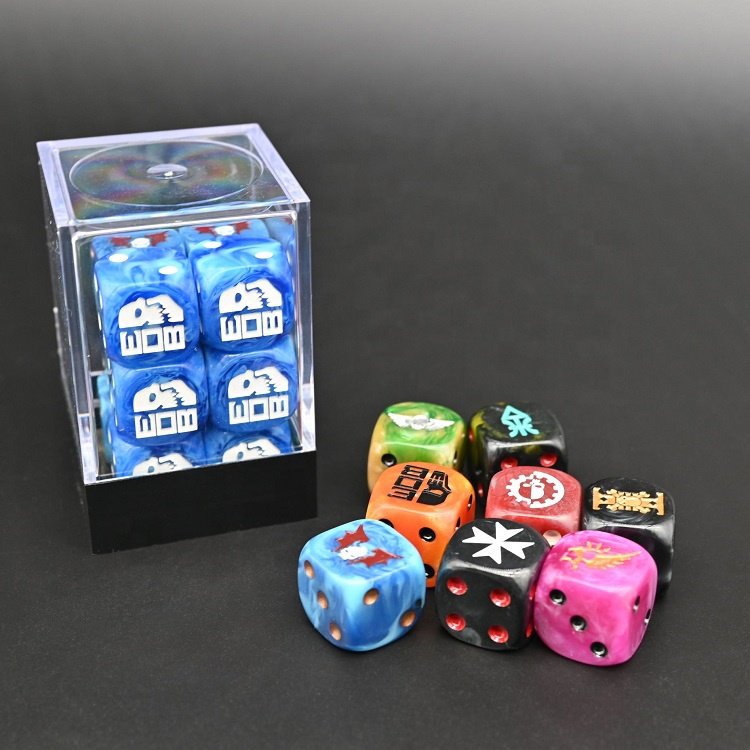 Multi-customization Logo Special Acrylic 16mm Rounded Custom D6 Dice