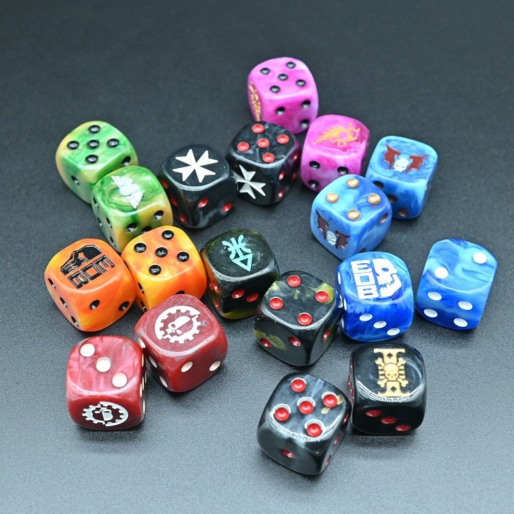 Multi-customization Logo Special Acrylic 16mm Rounded Custom D6 Dice
