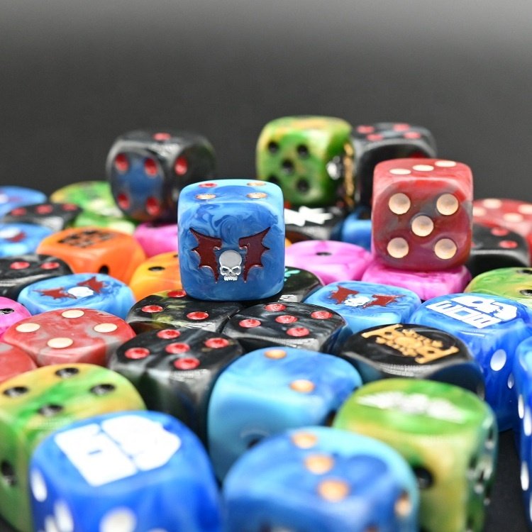 Multi-customization Logo Special Acrylic 16mm Rounded Custom D6 Dice