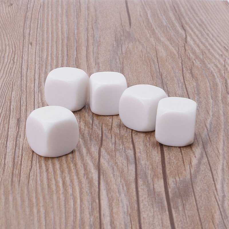 high quality Custom Logo print diy acrylic 2cm blank rounded corners 6 Sided teaching RPG Board games white dice 20 mm