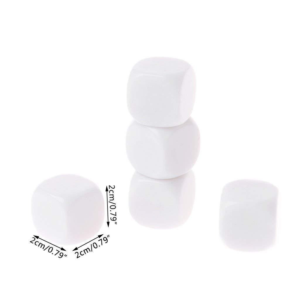 high quality Custom Logo print diy acrylic 2cm blank rounded corners 6 Sided teaching RPG Board games white dice 20 mm