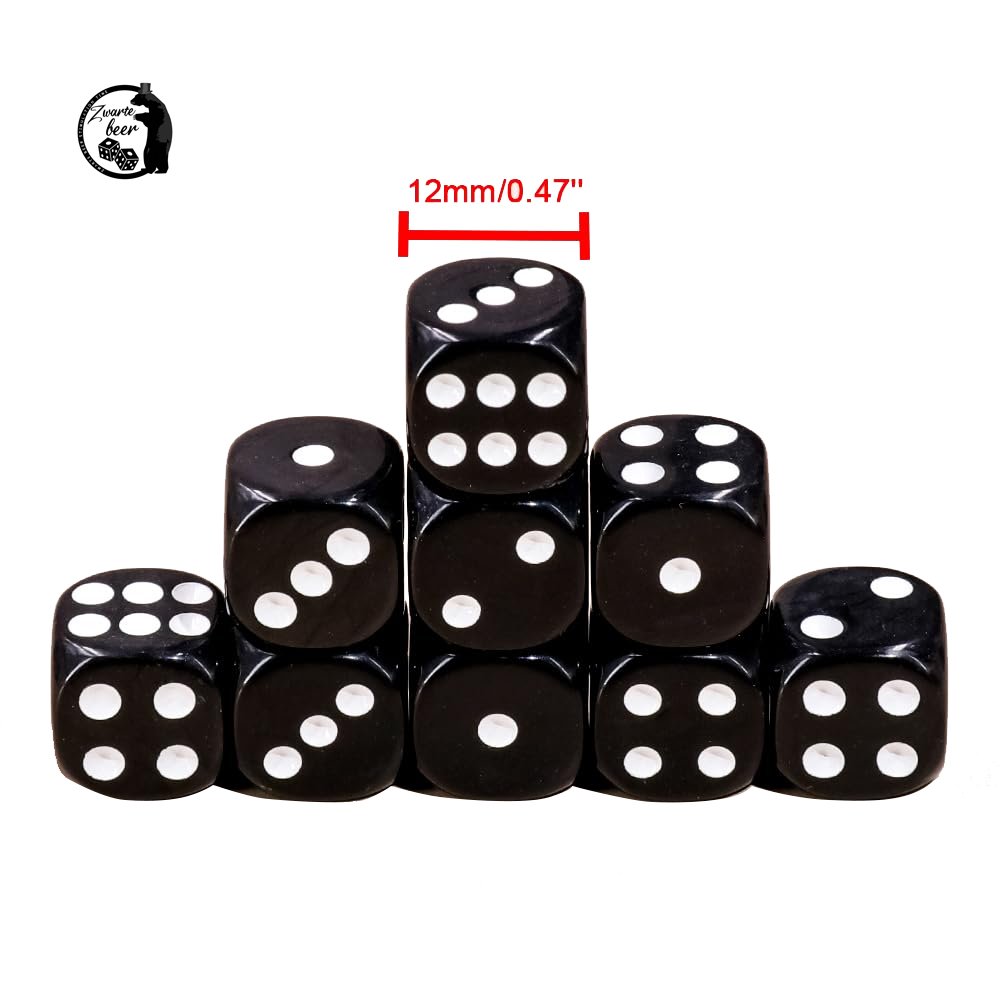 36pcs 12mm 6-Sided Dice Set D6 Board Game Dice with Portable Game Box