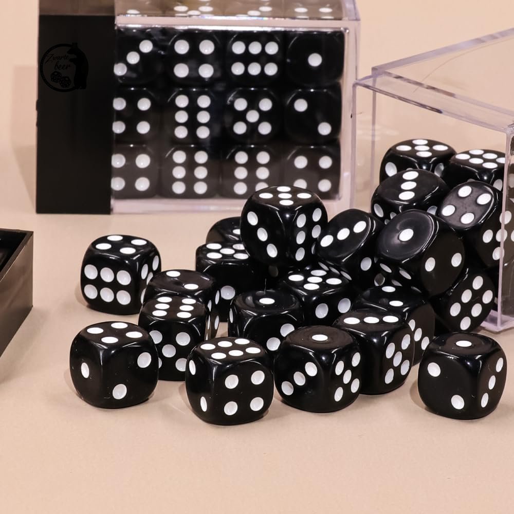 36pcs 12mm 6-Sided Dice Set D6 Board Game Dice with Portable Game Box
