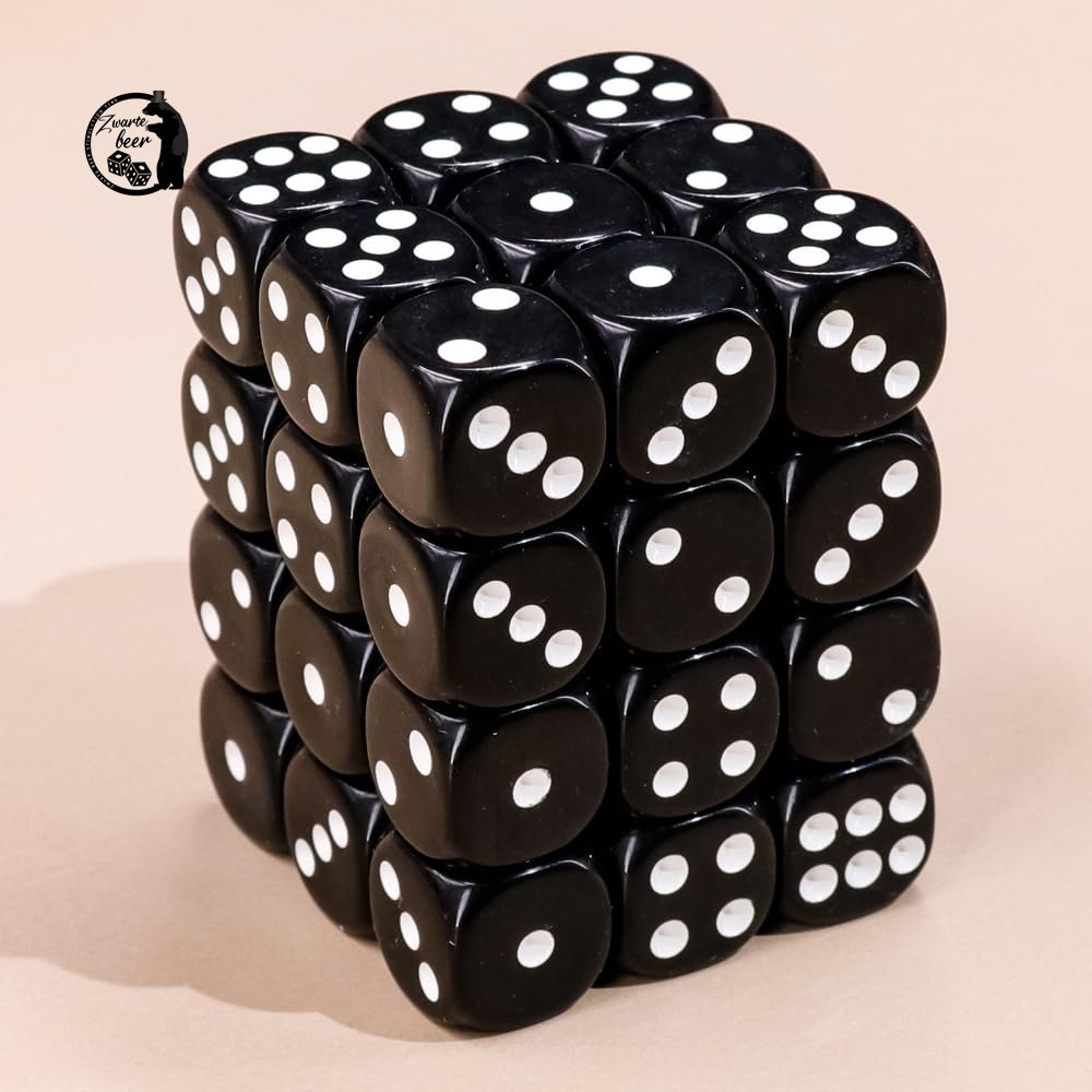 36pcs 12mm 6-Sided Dice Set D6 Board Game Dice with Portable Game Box