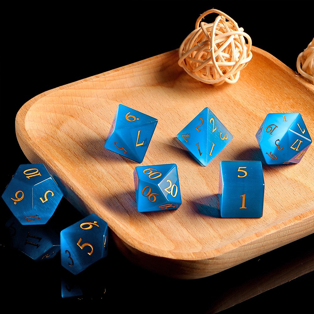 Bulk Dice DND Dice Glass Cat Eye D&D Gemstone Dice For Dungeons and Dragons RPG
