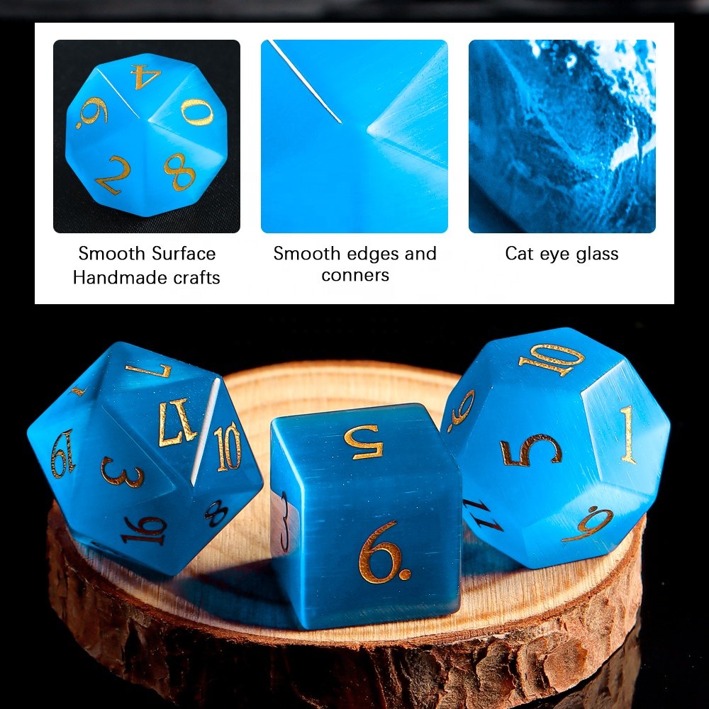 Bulk Dice DND Dice Glass Cat Eye D&D Gemstone Dice For Dungeons and Dragons RPG