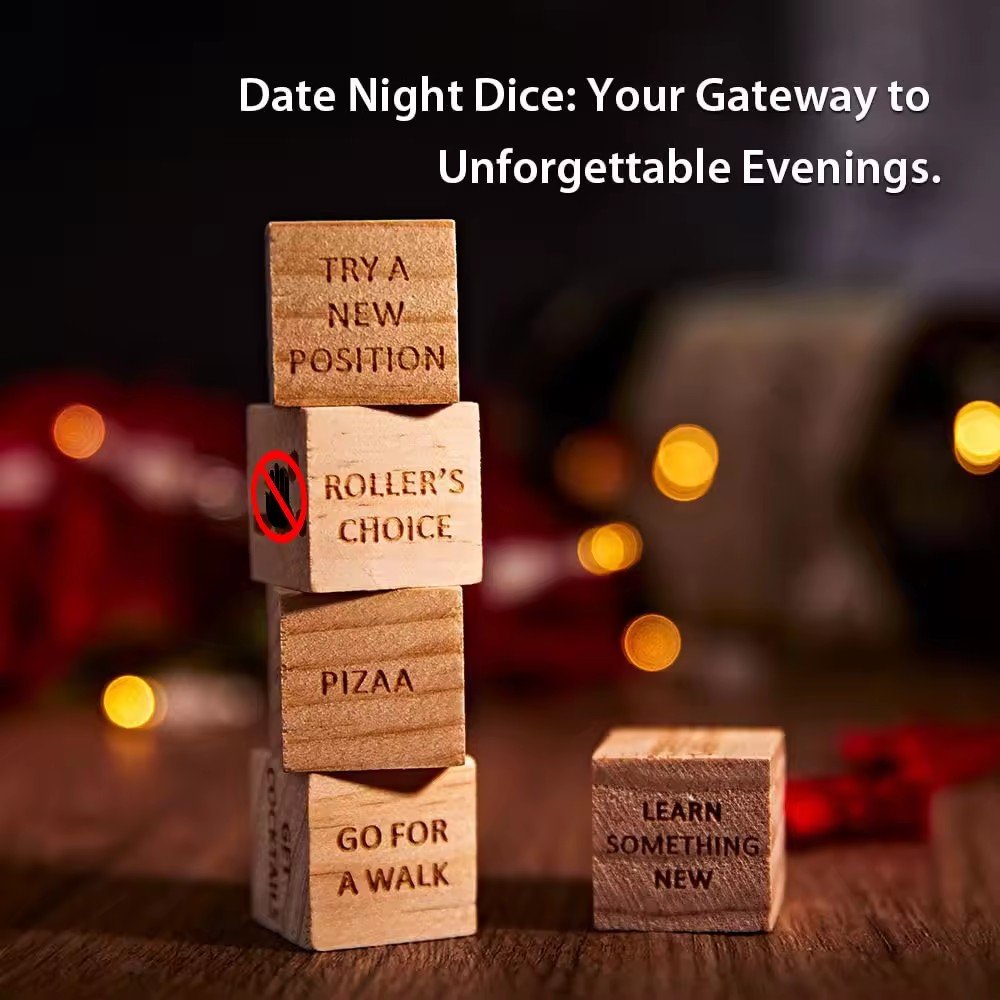 2024 wholesale custom Wooden decision dice Couples Gifts new date idea Romantic Couple date night dice with Tray