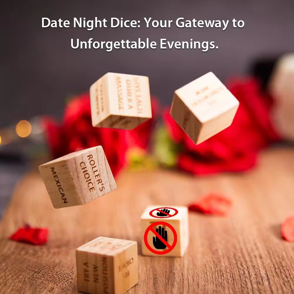 2024 wholesale custom Wooden decision dice Couples Gifts new date idea Romantic Couple date night dice with Tray