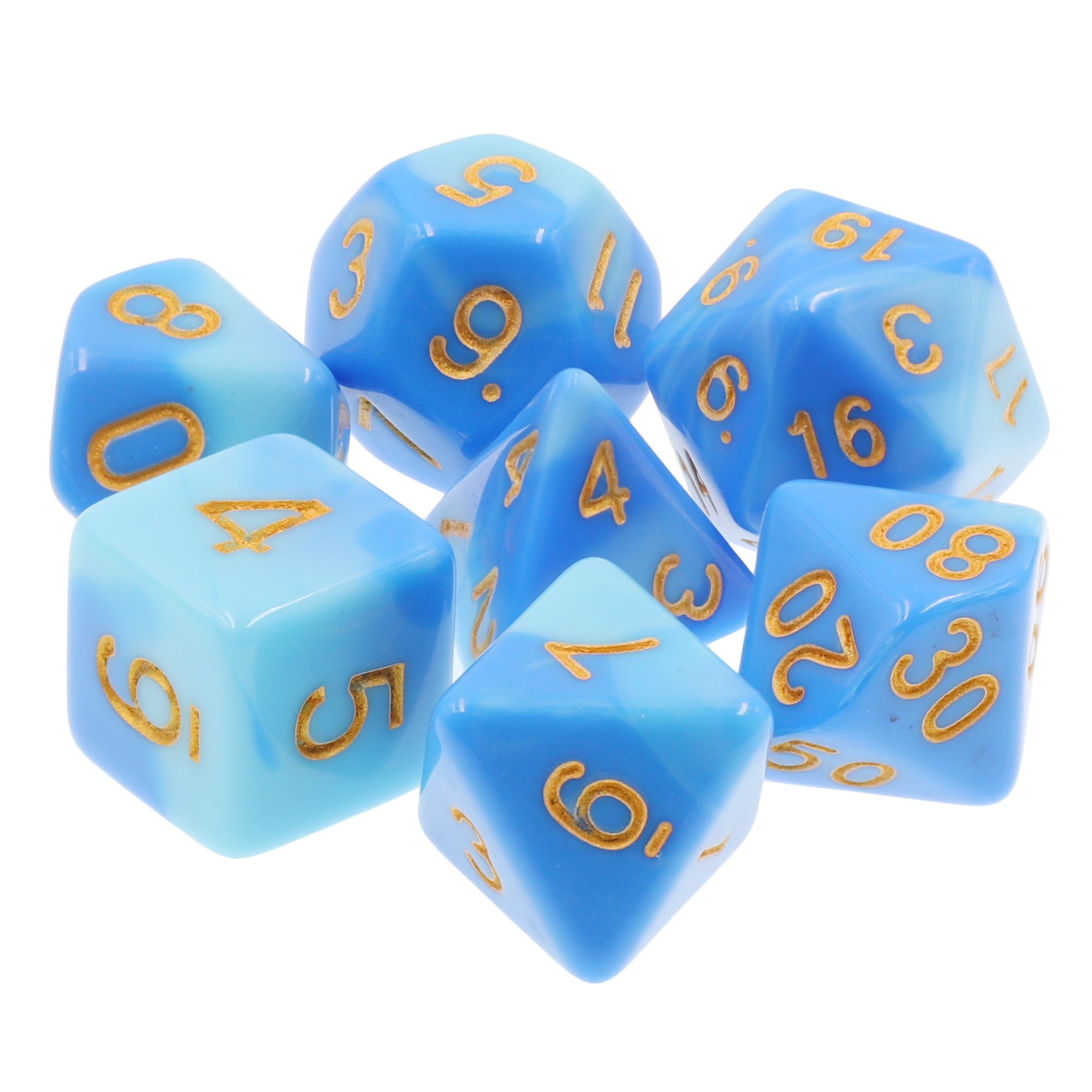 Multiple Size Blend Color Polyhedral Dice Set Acrylic Dnd Game Dice For Entertainment Games