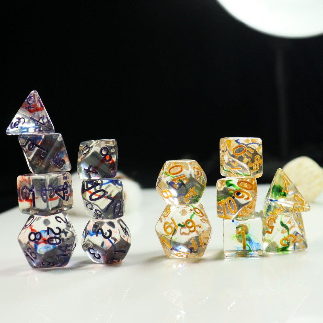 Factory Round Edge Resin Dice 7 pcs Dice DND Game Dice For Dungeons and Dragons Role Playing Game