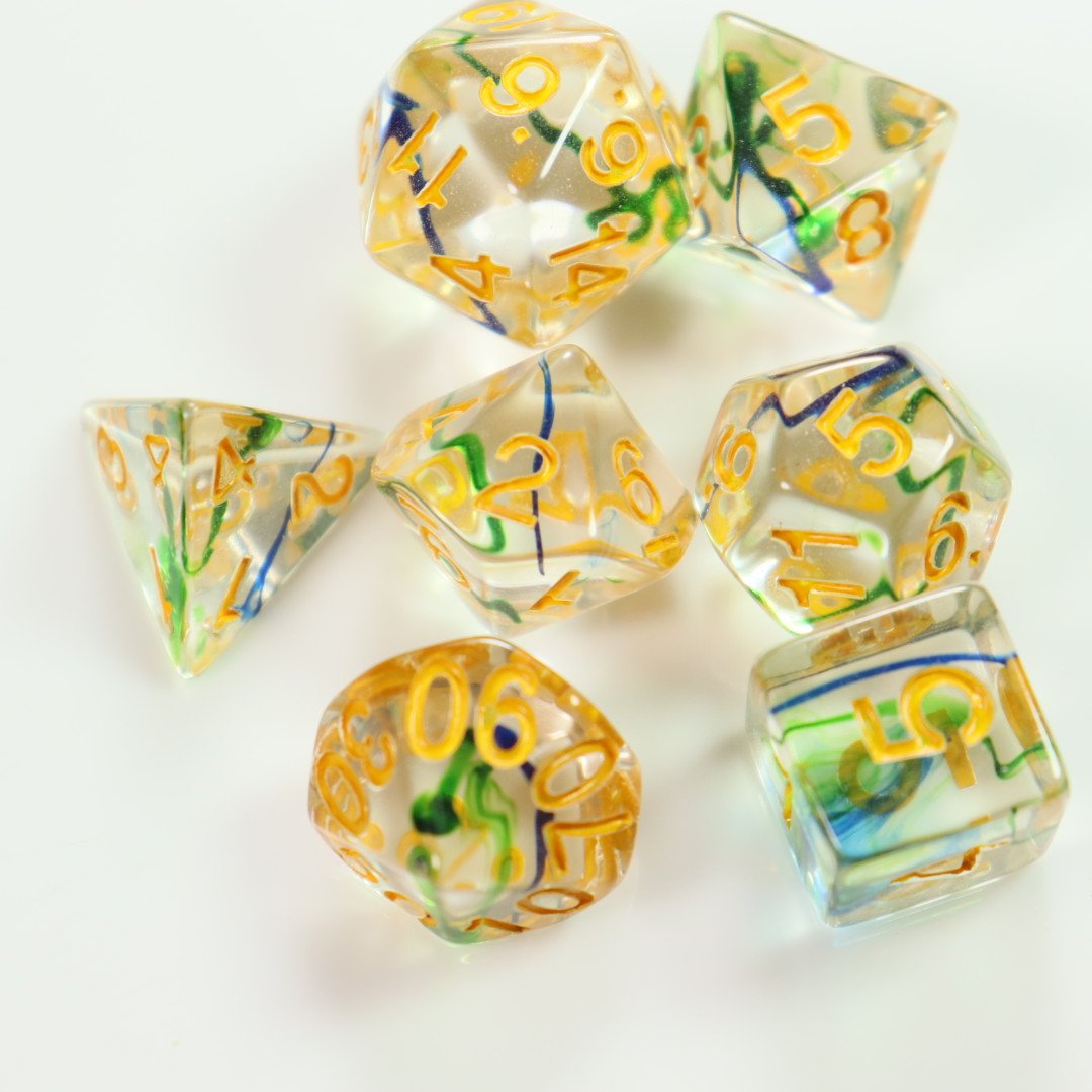 Factory Round Edge Resin Dice 7 pcs Dice DND Game Dice For Dungeons and Dragons Role Playing Game