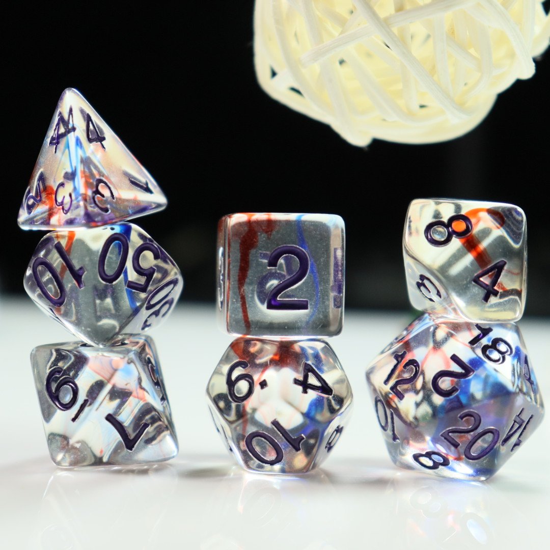 Factory Round Edge Resin Dice 7 pcs Dice DND Game Dice For Dungeons and Dragons Role Playing Game