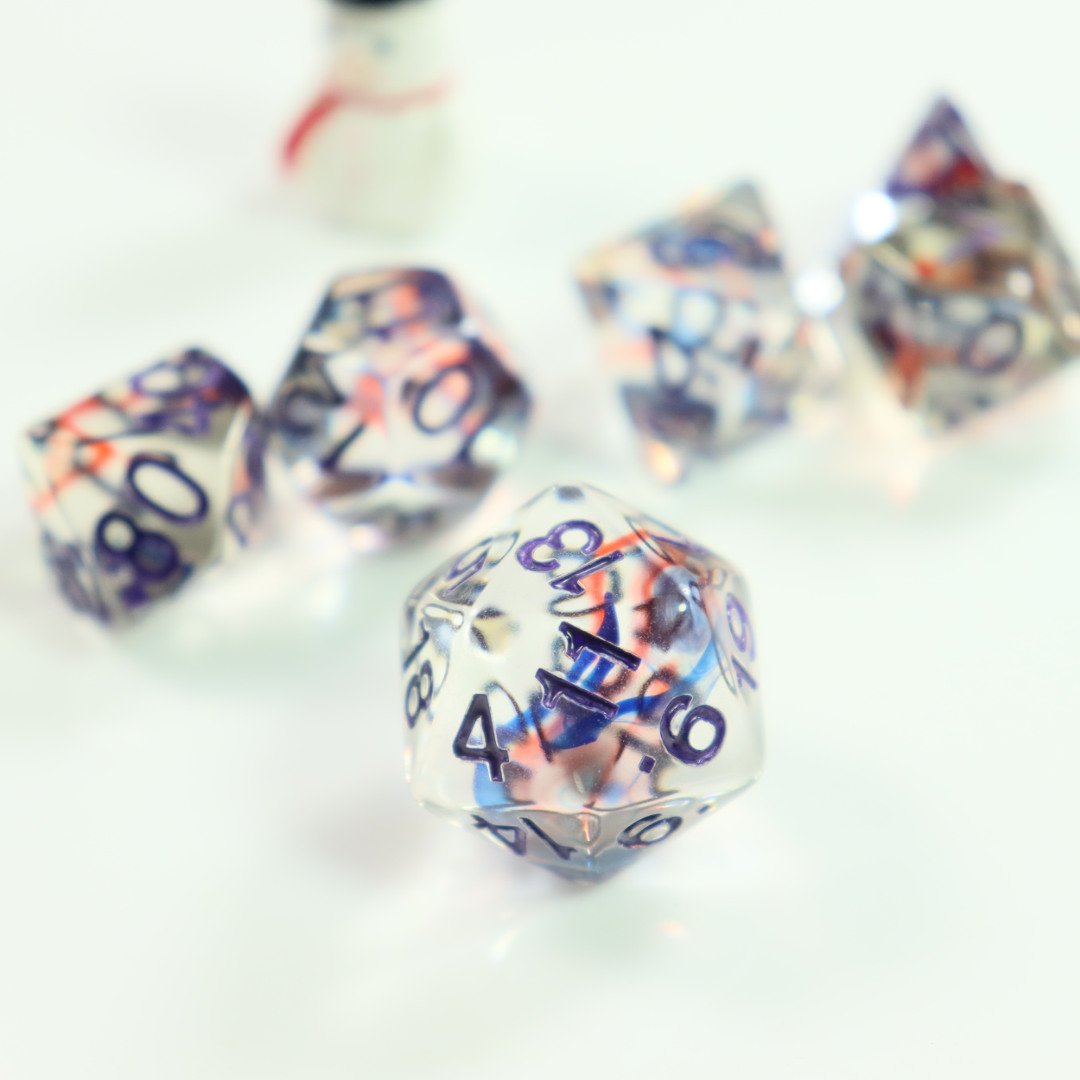 Factory Round Edge Resin Dice 7 pcs Dice DND Game Dice For Dungeons and Dragons Role Playing Game