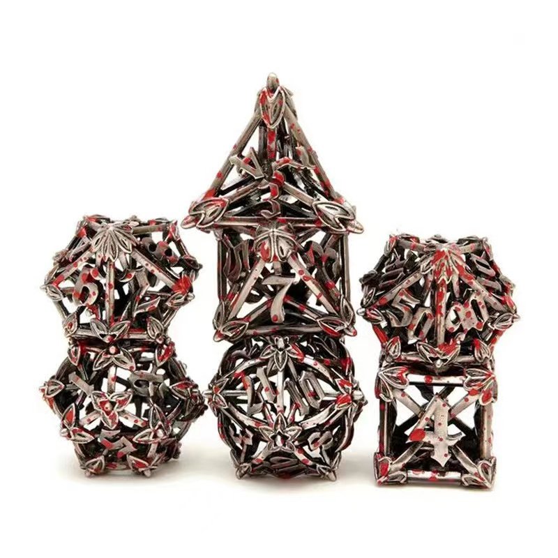 Newly designed metal hollow arrow dice set DND Dungeons & Dragons Run group COC board game dice