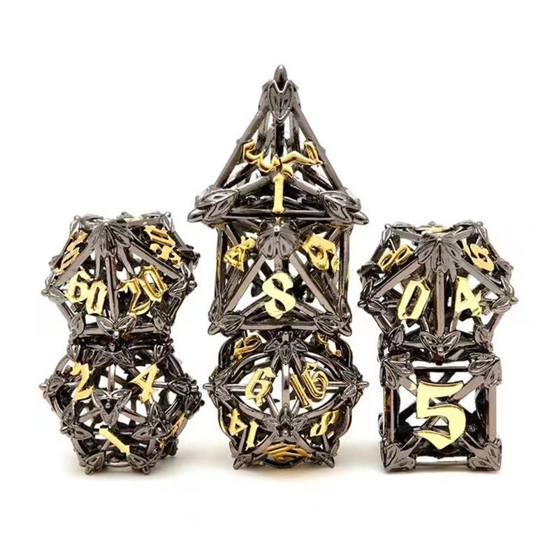 Newly designed metal hollow arrow dice set DND Dungeons & Dragons Run group COC board game dice