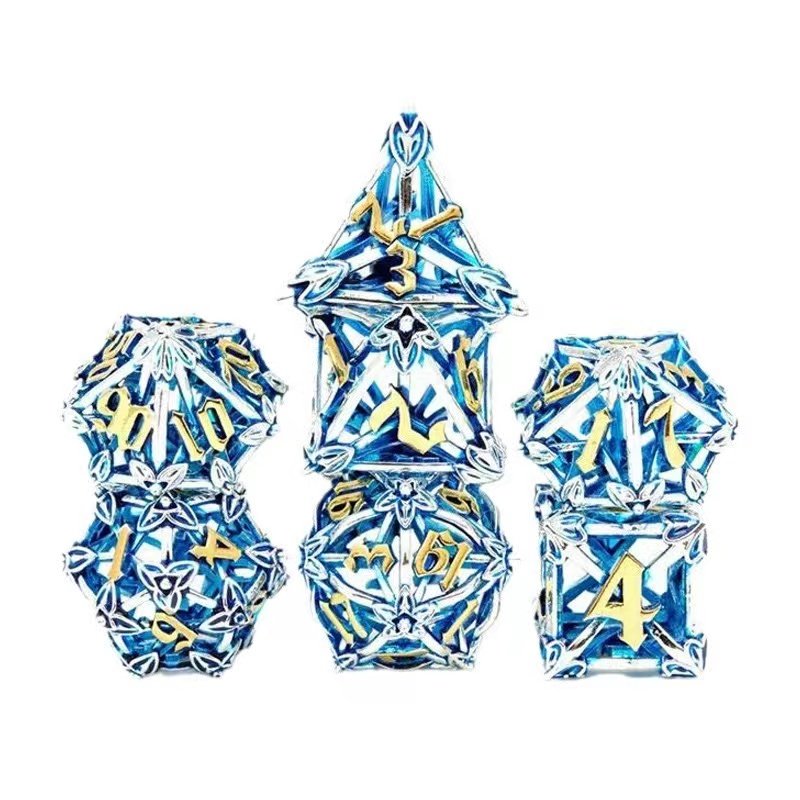 Newly designed metal hollow arrow dice set DND Dungeons & Dragons Run group COC board game dice