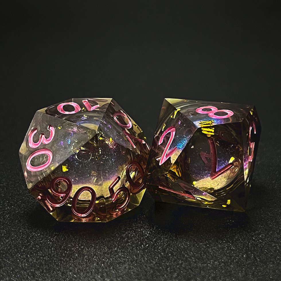 Desk Polyhedral Brilliant liquid core handmade dnd resin sharp edge dice for table games