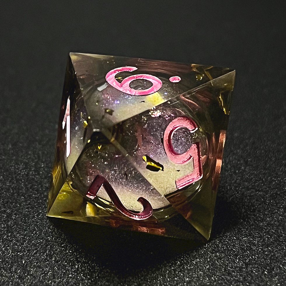 Desk Polyhedral Brilliant liquid core handmade dnd resin sharp edge dice for table games