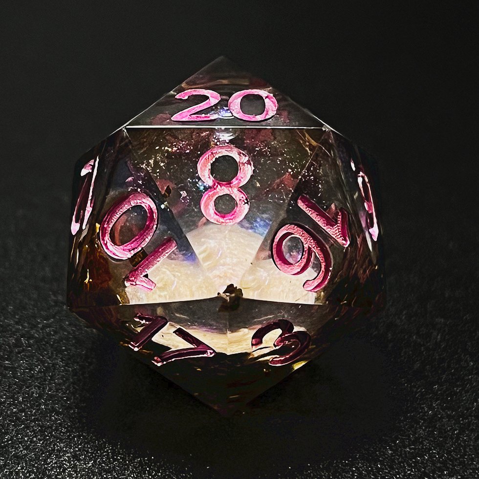 Desk Polyhedral Brilliant liquid core handmade dnd resin sharp edge dice for table games