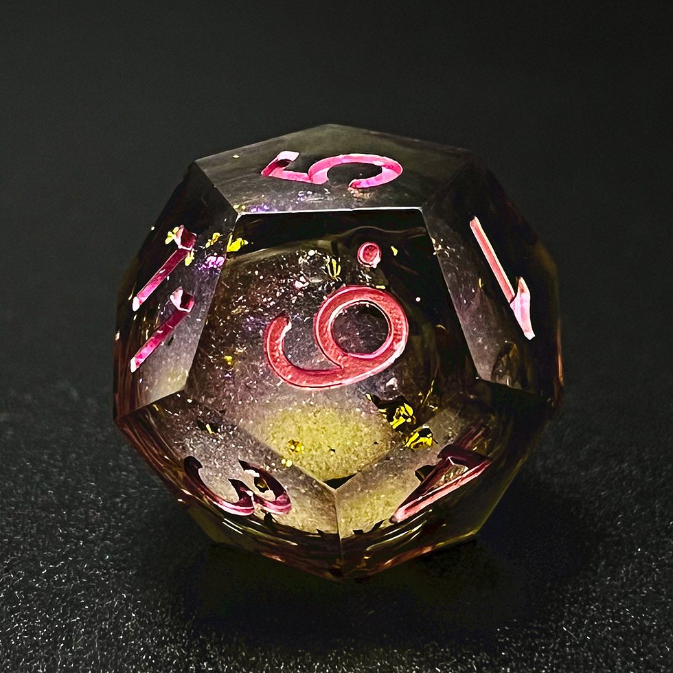 Desk Polyhedral Brilliant liquid core handmade dnd resin sharp edge dice for table games
