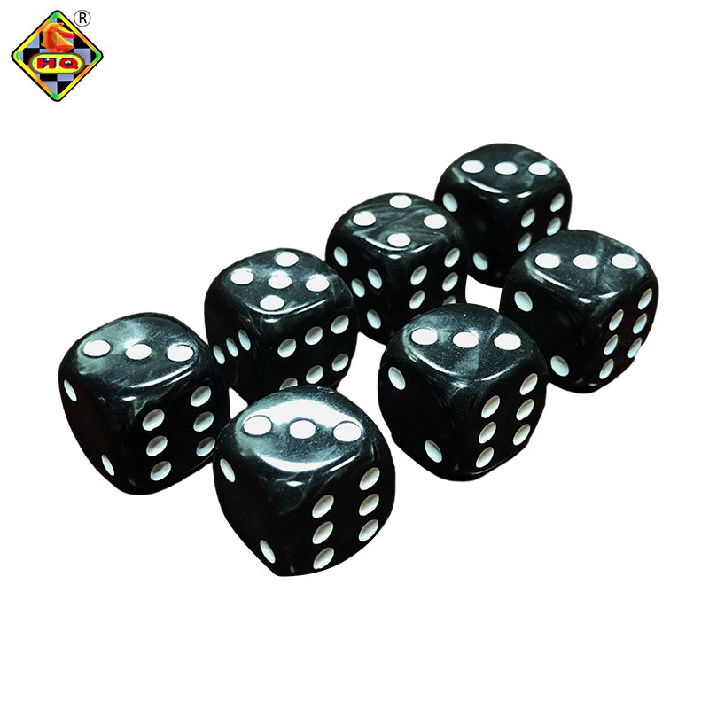 Wholesale Custom 16mm Plastic Dice Black Dices 6 Sides In Colorful