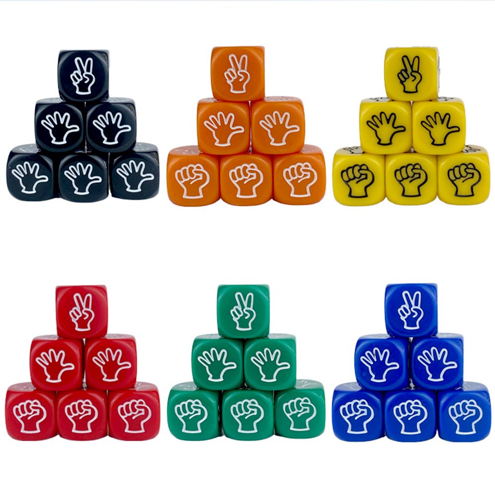 D6 Acrylic Dice 20mm Rock Paper Scissors Solid Color Board Game Party Dice Game Entertainment Custom