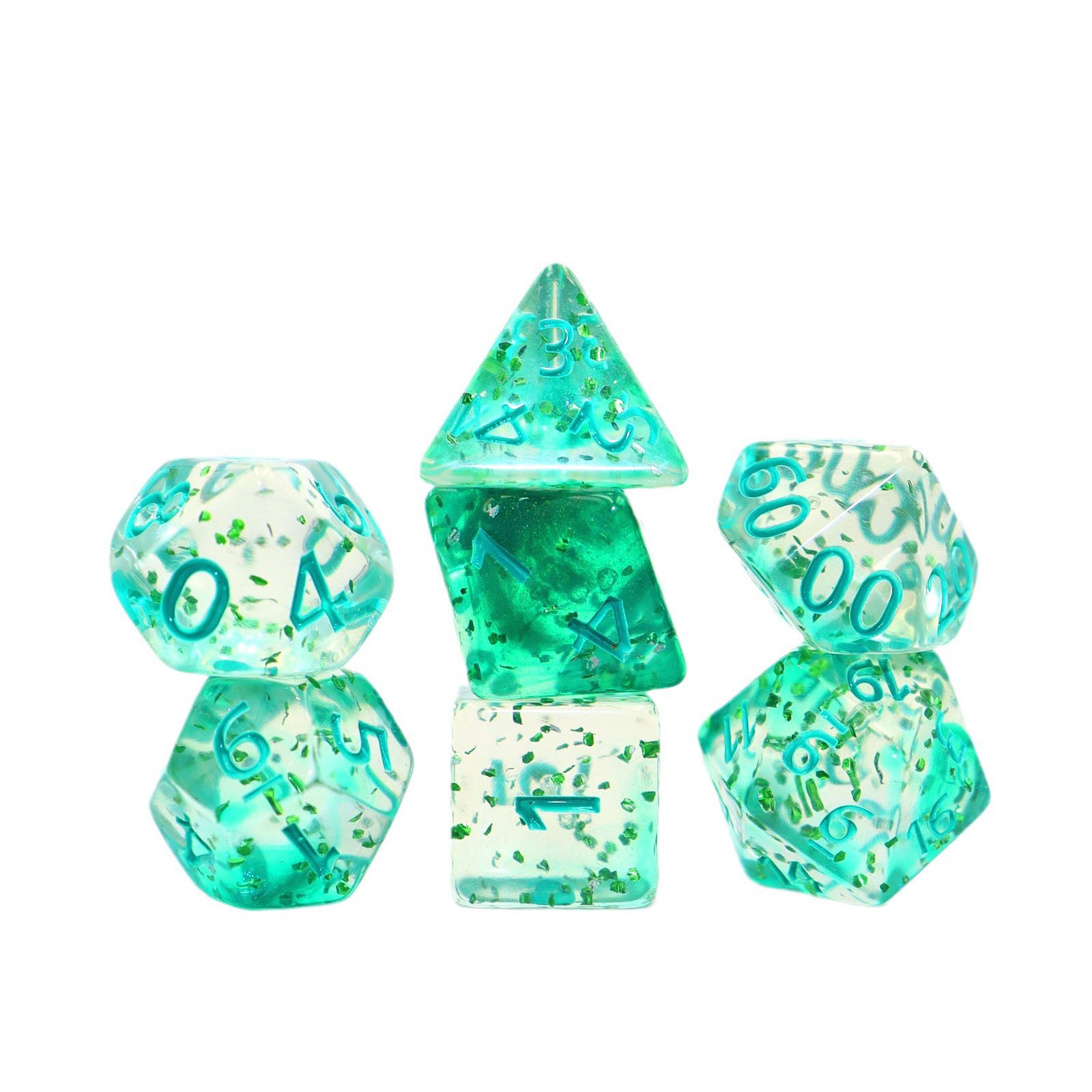 7pcs Set Crystal Style Dice Polyhedral Table Game Dice Role-Playing Dice Set
