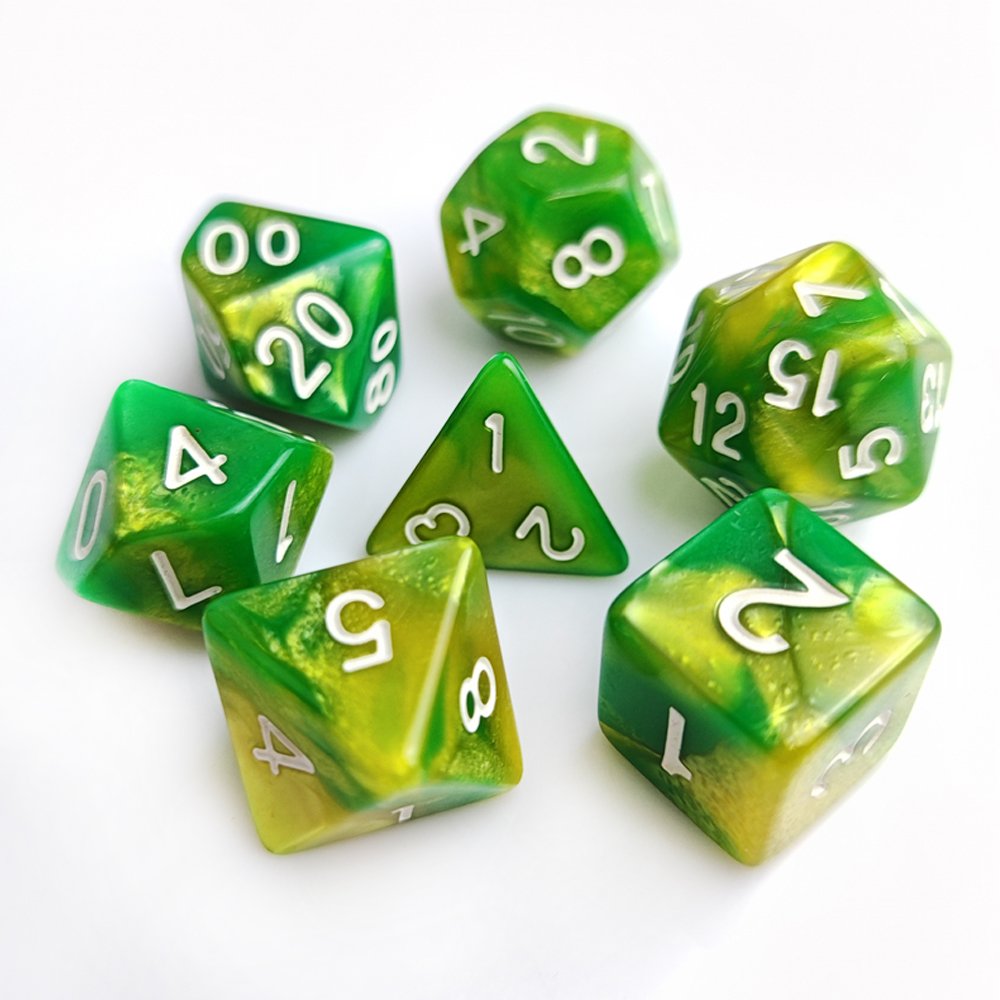 Two Color Dice Polyhedral 16mm Acrylic DND RPG Dice for Board or Card Game Dungeons and Dragons Role Playing Plastic Dice Set