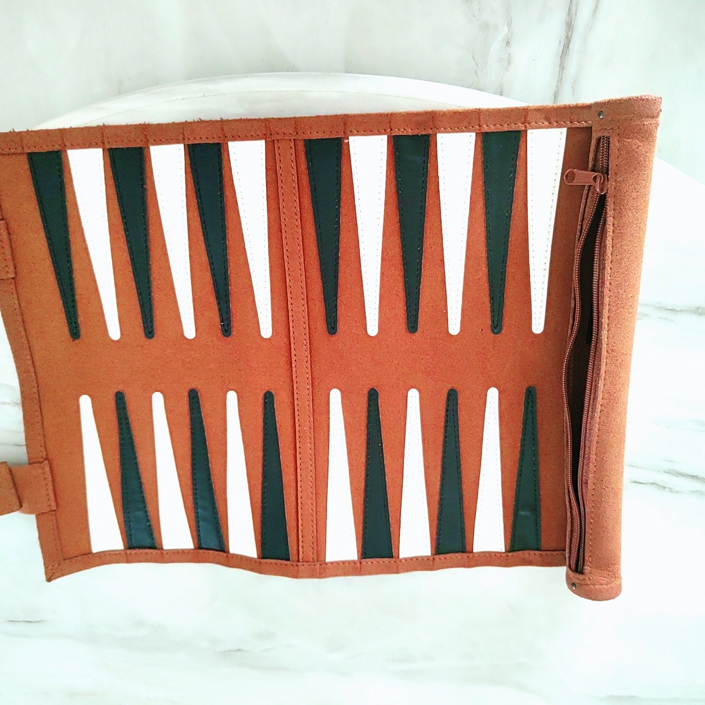2024 Sunrise Leather rolling up Backgammon Set Tray Wedding Decorative Tray leather hand gift rolling up