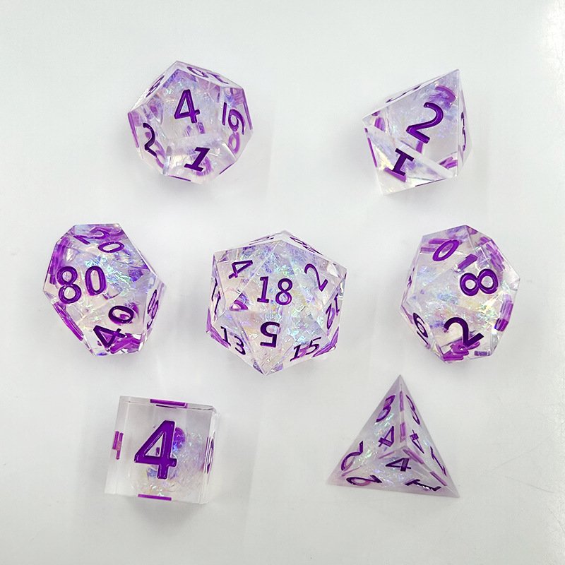 Edge Handmade Dice Set For Dungeons And Dragon Ttrpg Polyhedral Resin Role-playing Board Games