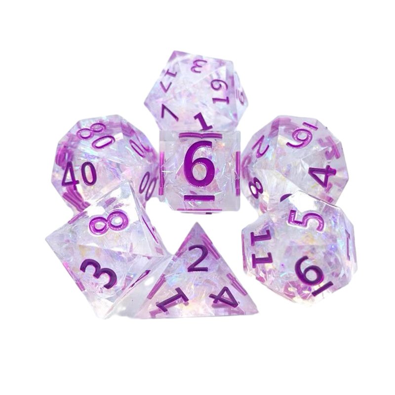 Edge Handmade Dice Set For Dungeons And Dragon Ttrpg Polyhedral Resin Role-playing Board Games