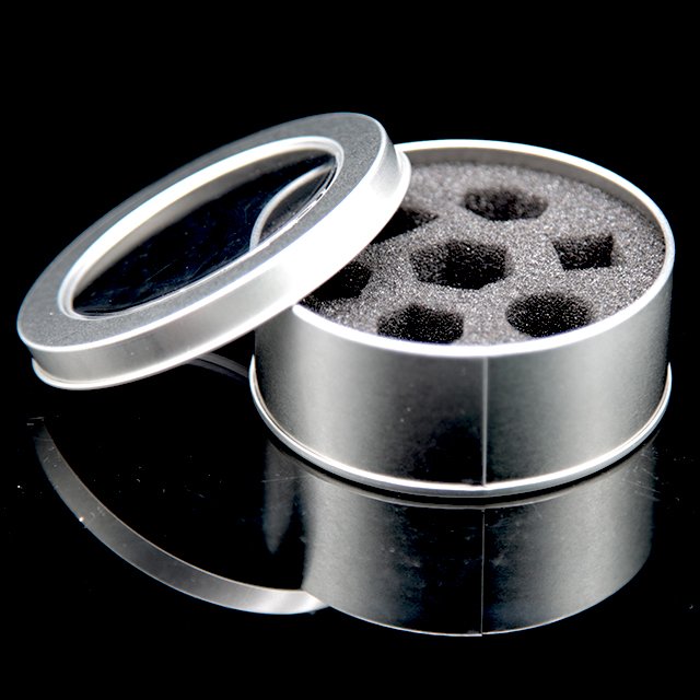 HS Customized dice packaging box round dice dungeon and dragon dice game metal storage box