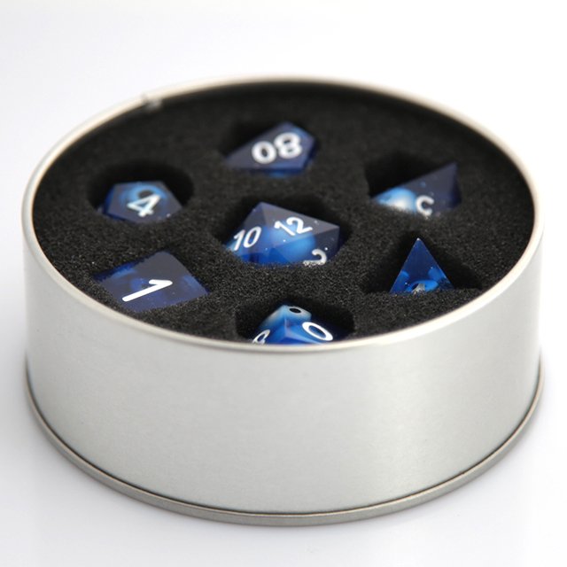 HS Customized dice packaging box round dice dungeon and dragon dice game metal storage box
