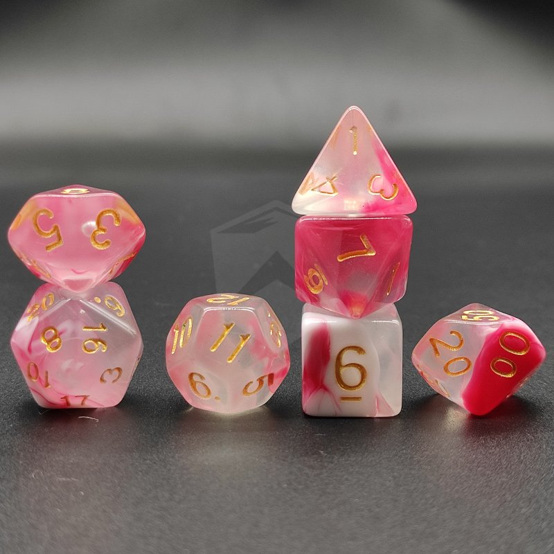 Custom Dice Handcrafted DND Dice with Sharp edges for RPG Dungeons and Dragons Tabletop Game Dice sets 7pcs