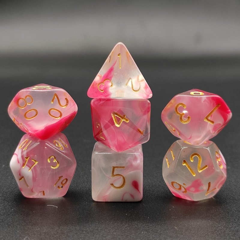 Custom Dice Handcrafted DND Dice with Sharp edges for RPG Dungeons and Dragons Tabletop Game Dice sets 7pcs
