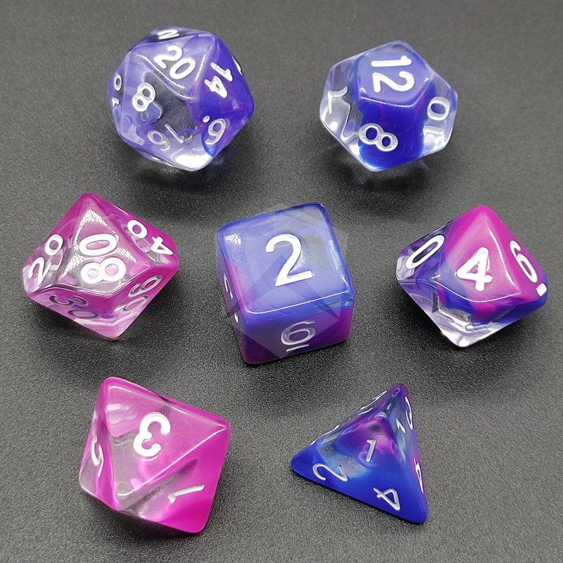Custom Dice Handcrafted DND Dice with Sharp edges for RPG Dungeons and Dragons Tabletop Game Dice sets 7pcs
