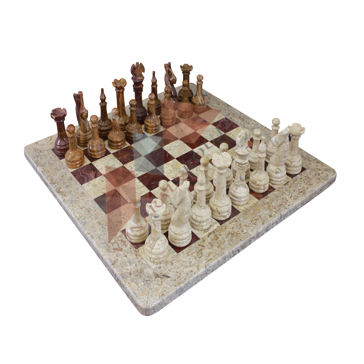 Chess Board and Pieces Set Decorative Hand Carved Marble / Onyx Logo Onyx Luxury with Customized 20 Sets 20-25 Days Carton Box