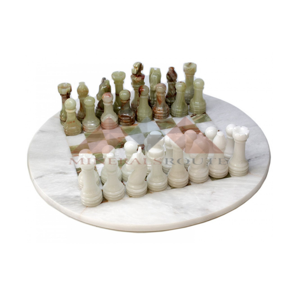 Chess Board and Pieces Set Decorative Hand Carved Marble / Onyx Logo Onyx Luxury with Customized 20 Sets 20-25 Days Carton Box