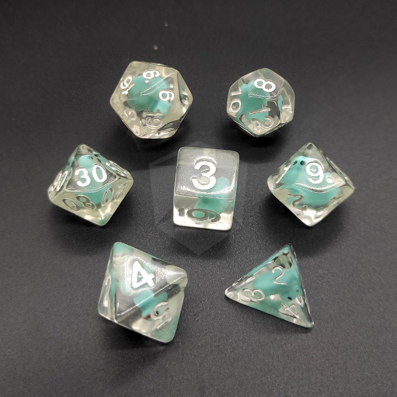 Resin Liquid Core Embossed Little Duck Polyhedral Dice Set Tabletop Warhammer Game Board Accessories dnd Liquid Resin Dice Set