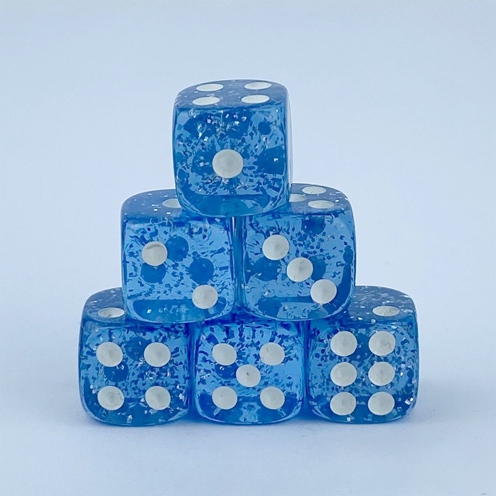 Board Game D6 Acrylic Dice Color Transparent Gold Glitter Powder Entertainment Dice Game12mm Wholesale High Quality